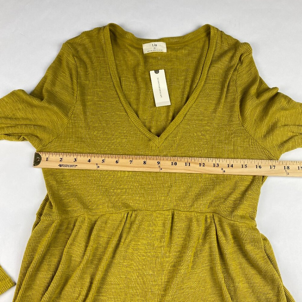NWT Anthropologie T.La Gold Babydoll Peplum Top Women's Size Large - Picture 11 of 14